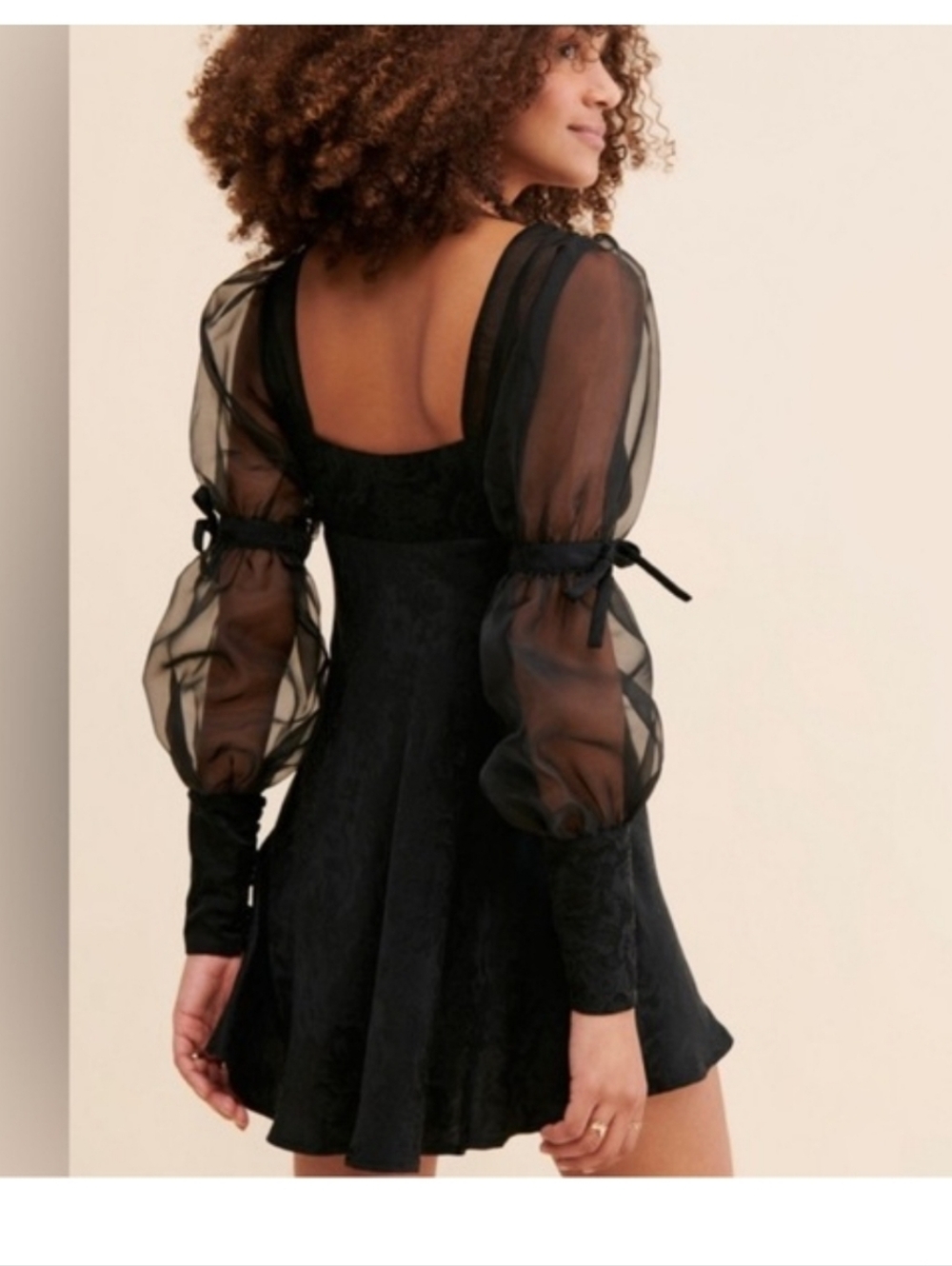 For Love and Lemons Gabrielle Puff Sleeve Dress Size M - Picture 2 of 6
